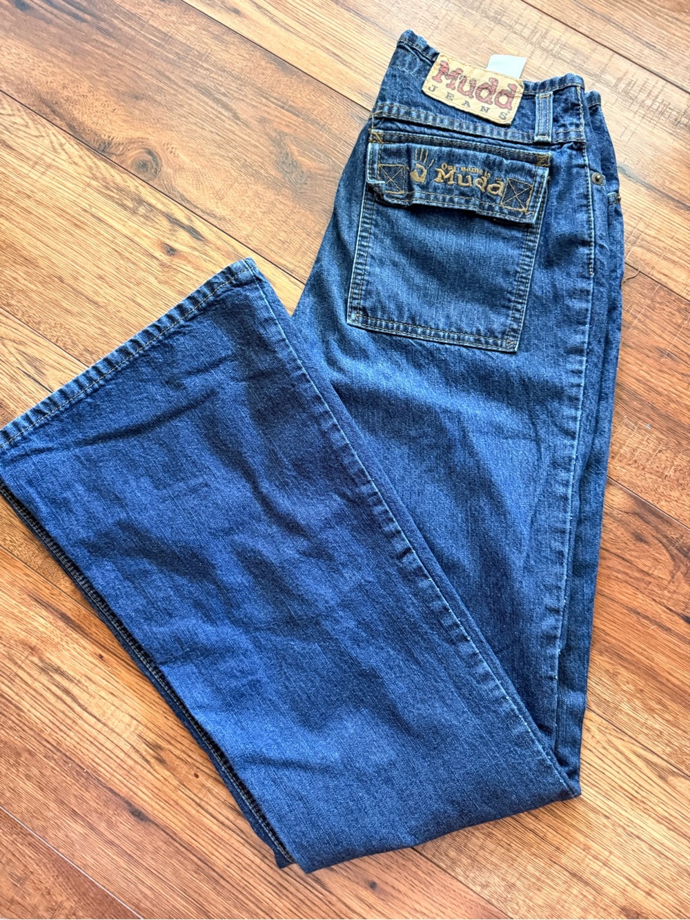 Vintage Y2K Mudd Jeans Low Rise Dark Wash Flare Leg Size 7